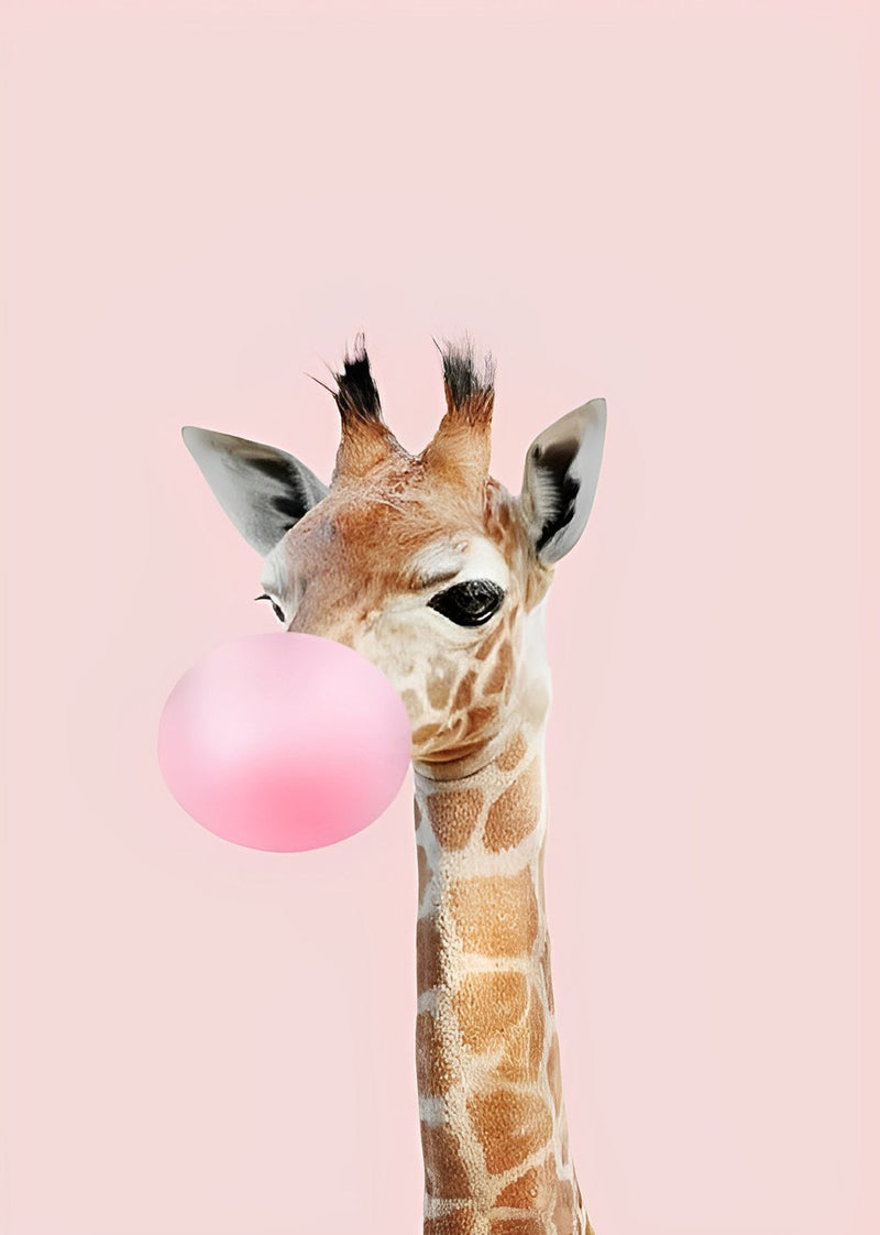 Giraffe mit rosa Ballon Diamond Painting