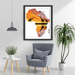 Giraffen auf der Karte von Afrika Diamond Painting