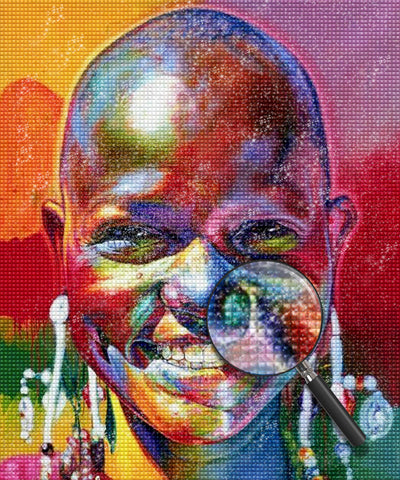 Glückliche afrikanische Frau Diamond Painting