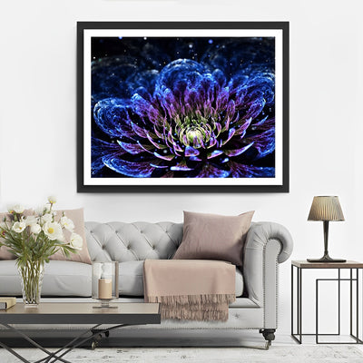 Glühende blaue Chrysantheme Diamond Painting