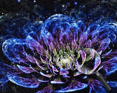 Glühende blaue Chrysantheme Diamond Painting