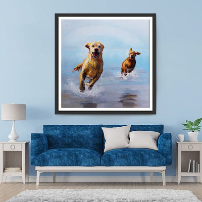 Golden Retriever auf dem Wasser Diamond Painting