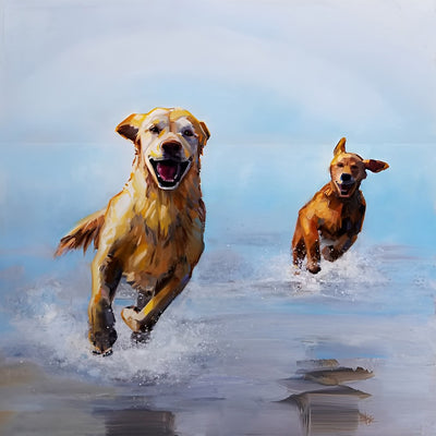 Golden Retriever auf dem Wasser Diamond Painting