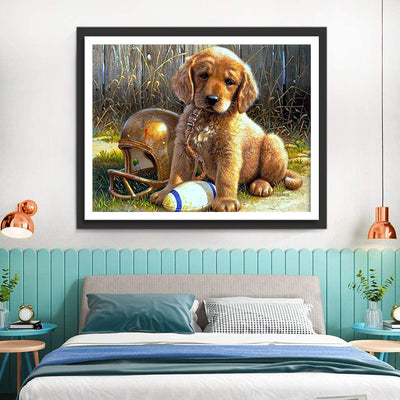 Golden Retriever und Rugby Diamond Painting