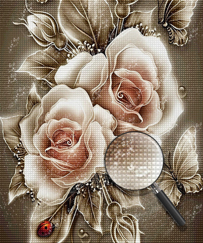 Goldene Rosen Diamond Painting