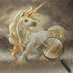 Goldenes Cartoon Einhorn Diamond Painting
