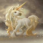 Goldenes Cartoon Einhorn Diamond Painting