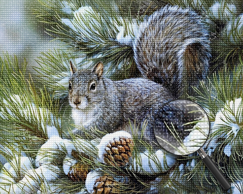 Graues Eichhörnchen Diamond Painting