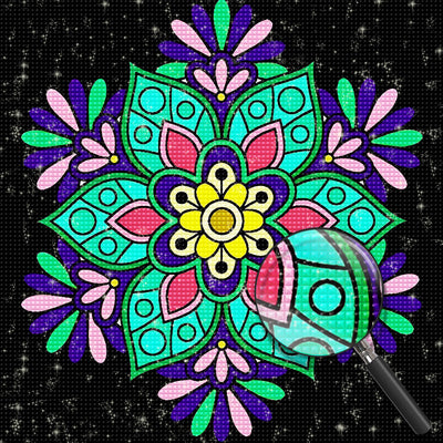 Grüne Pflanzen Mandala Diamond Painting