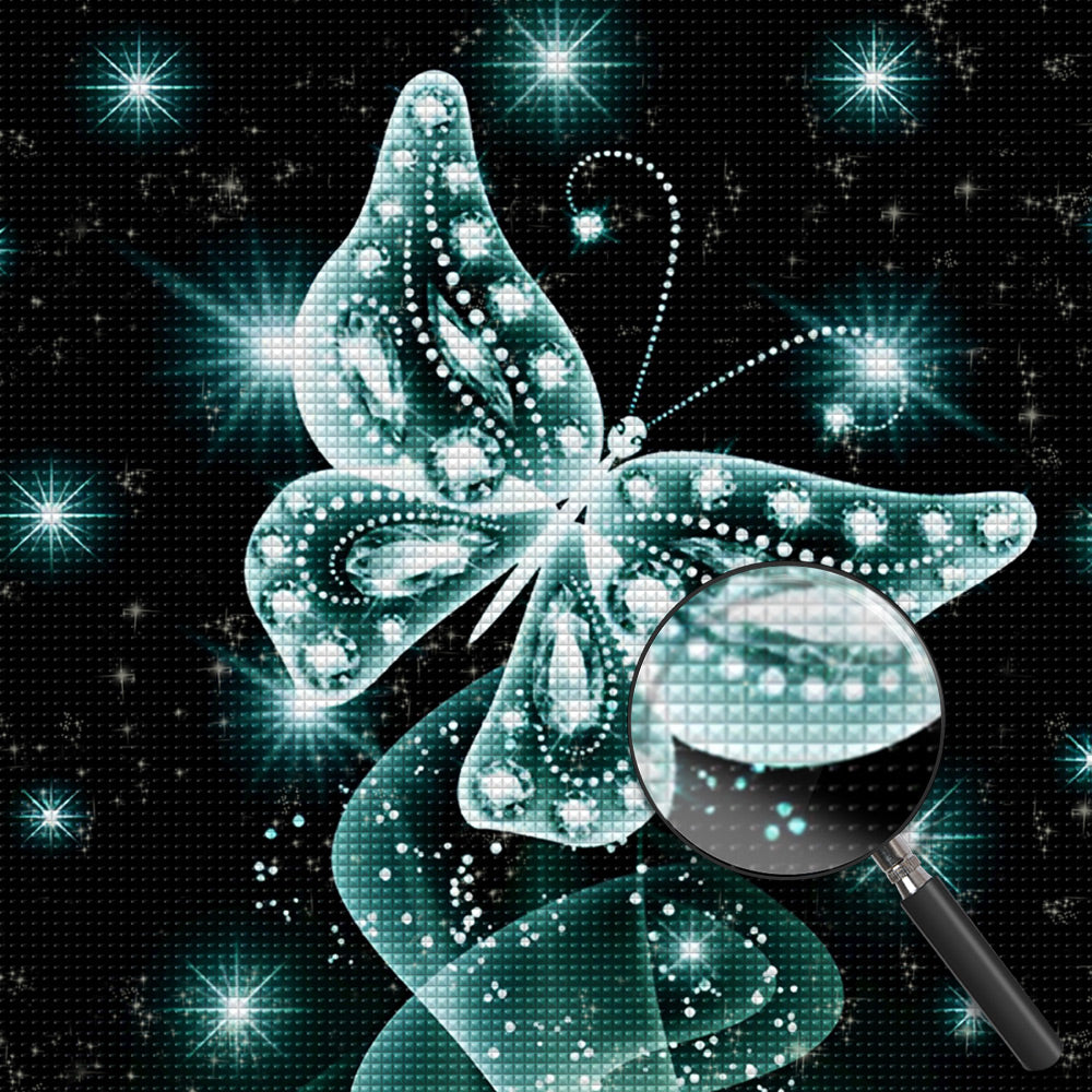 Grüner Kristallschmetterling Diamond Painting