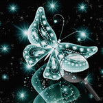 Grüner Kristallschmetterling Diamond Painting