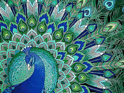 Grüner Pfau Diamond Painting