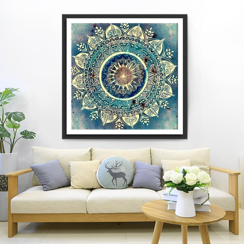 Grünes Mandala Diamond Painting