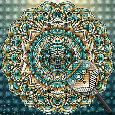 Grünes Mandala Diamond Painting