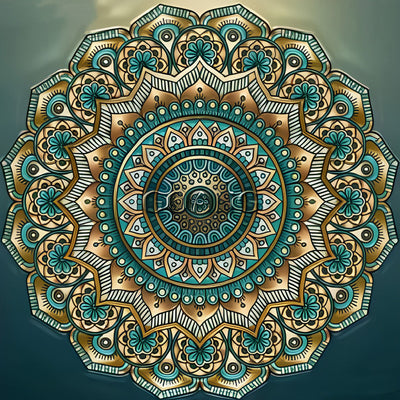 Grünes Mandala Diamond Painting