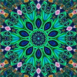 Grünes Mandala Kaleidoskop Diamond Painting