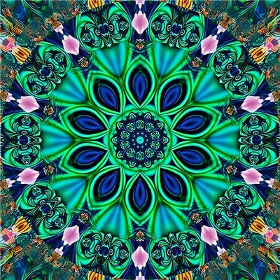 Grünes Mandala Kaleidoskop Diamond Painting