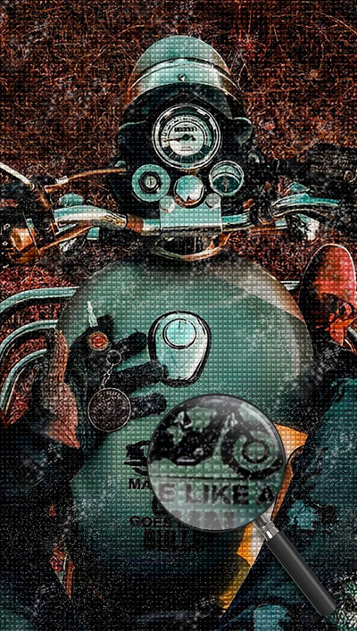 Grünes Motorrad Diamond Painting