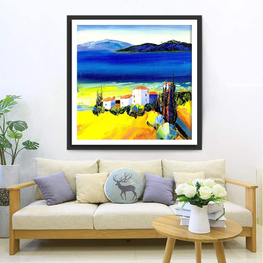 Häuser am Strand Diamond Painting