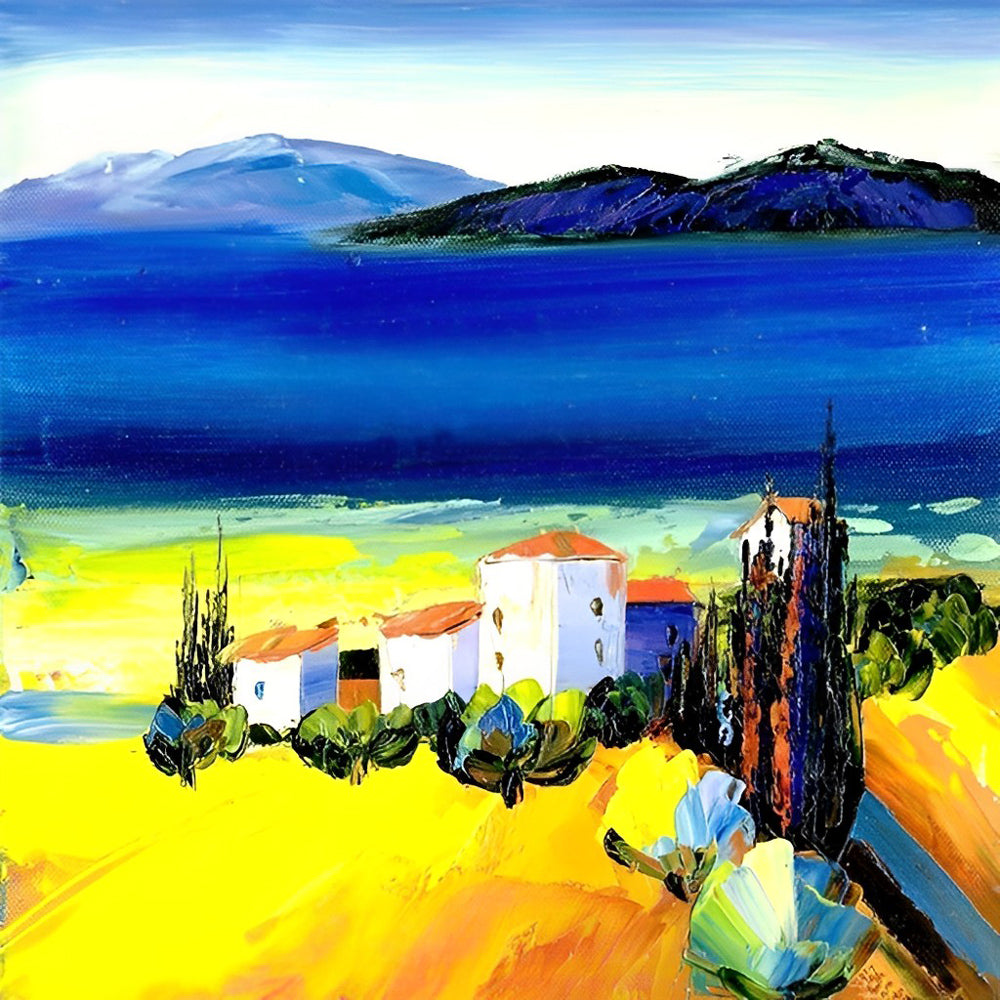 Häuser am Strand Diamond Painting