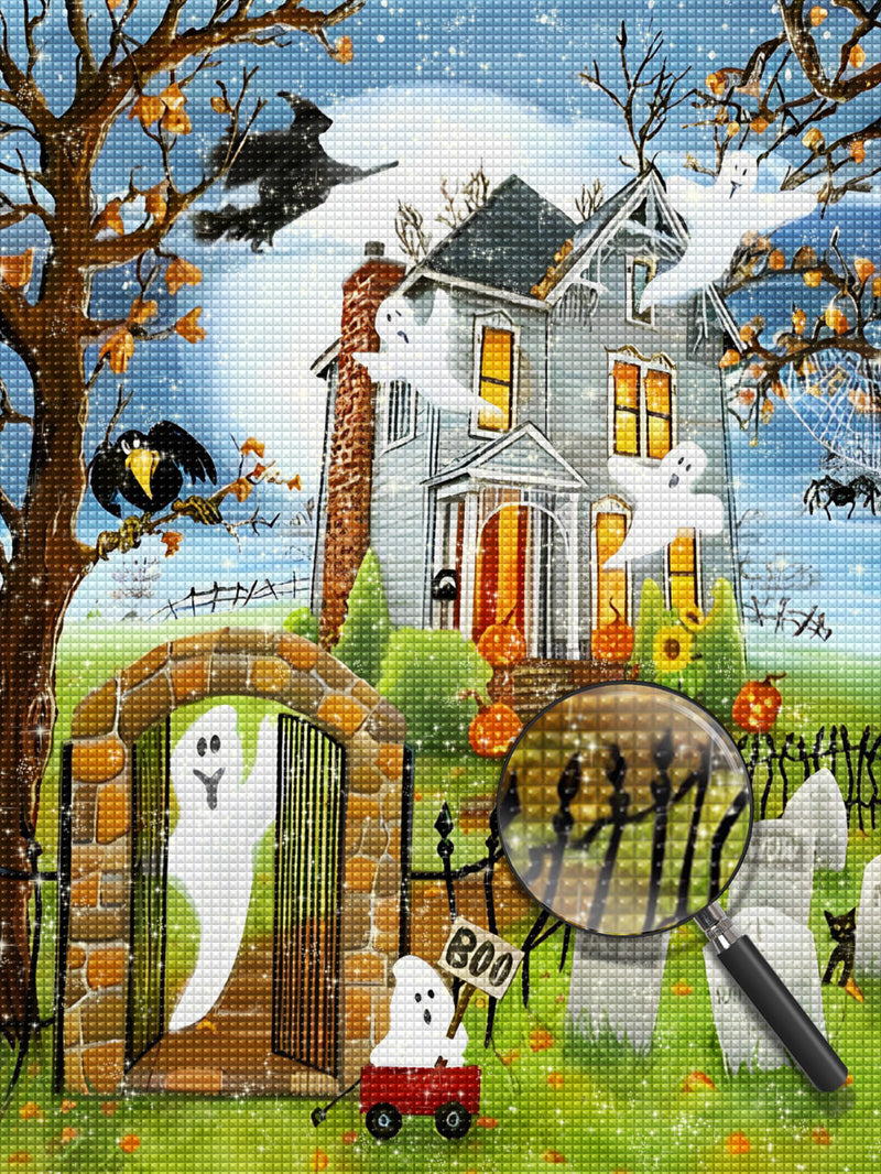 Halloween Geist Schloss Diamond Painting