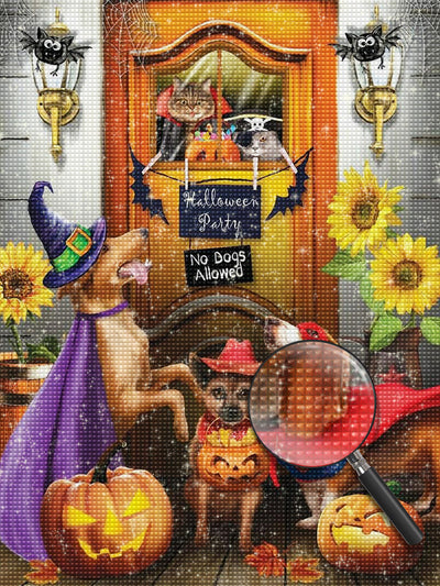 Halloween Hunde Diamond Painting