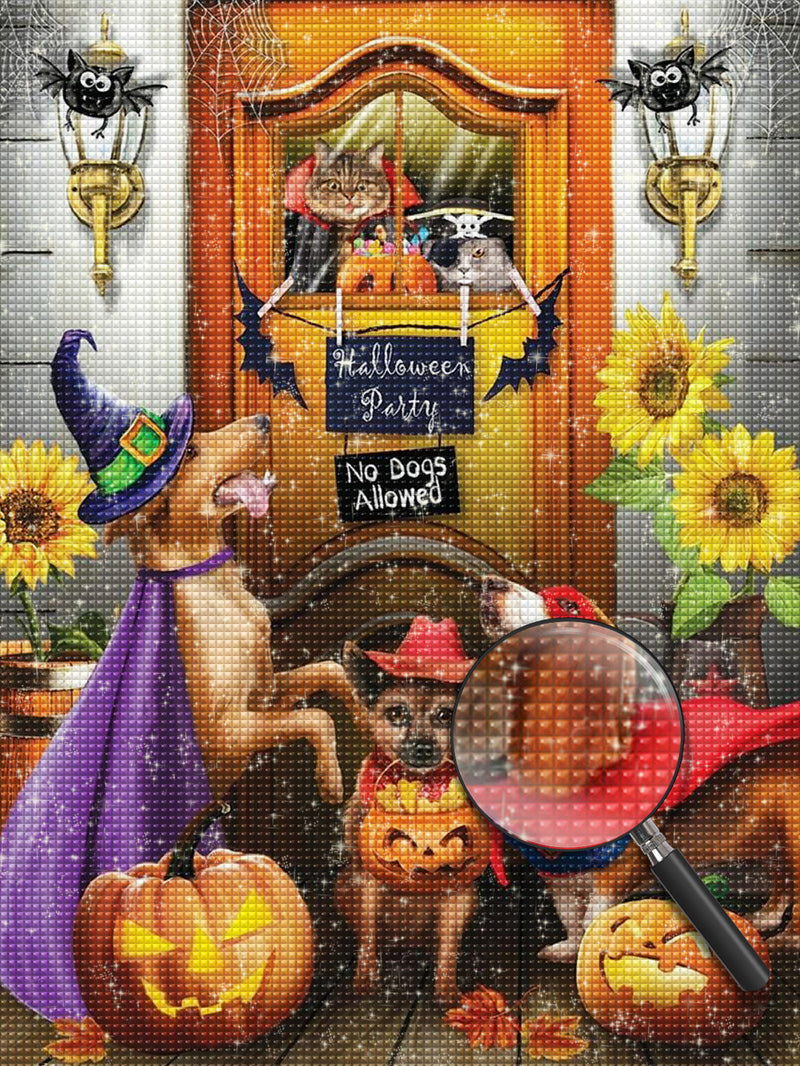 Halloween Hunde Diamond Painting