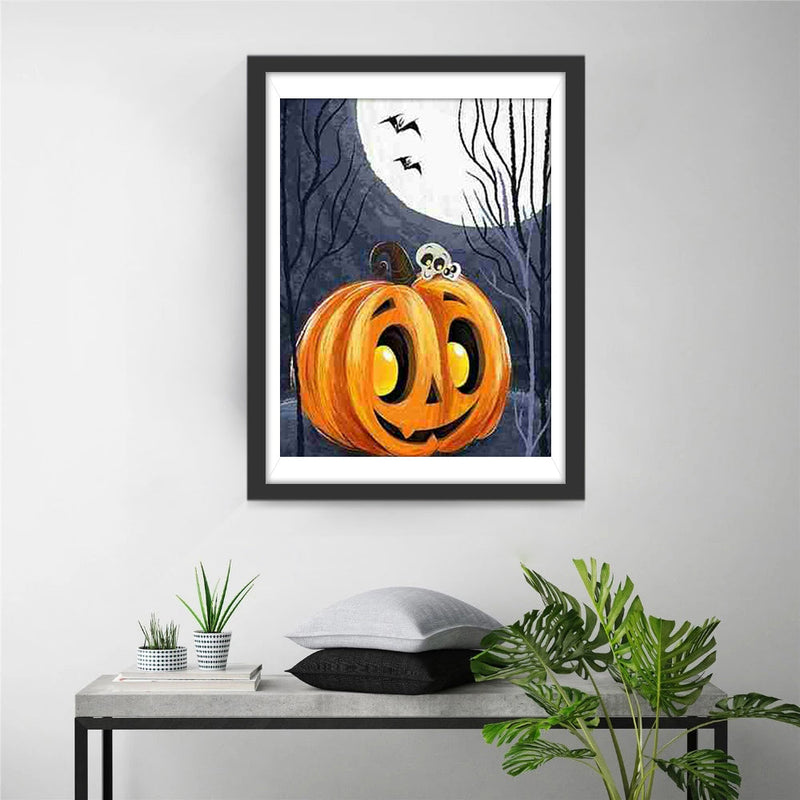 Halloween Kürbis Mond Diamond Painting