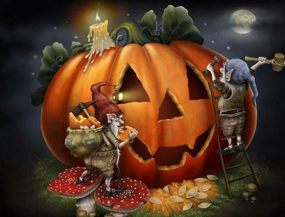 Halloween Kürbislaterne Diamond Painting