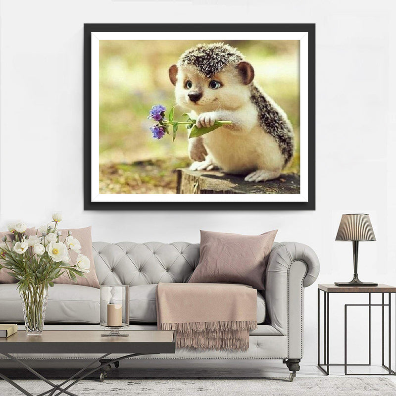 Hamster mit Blumen Diamond Painting