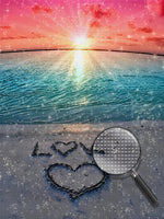 Herz und Liebe am Strand Diamond Painting
