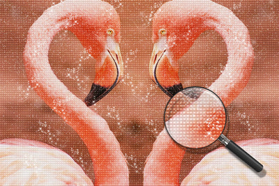 Herzförmige Flamingos Diamond Painting