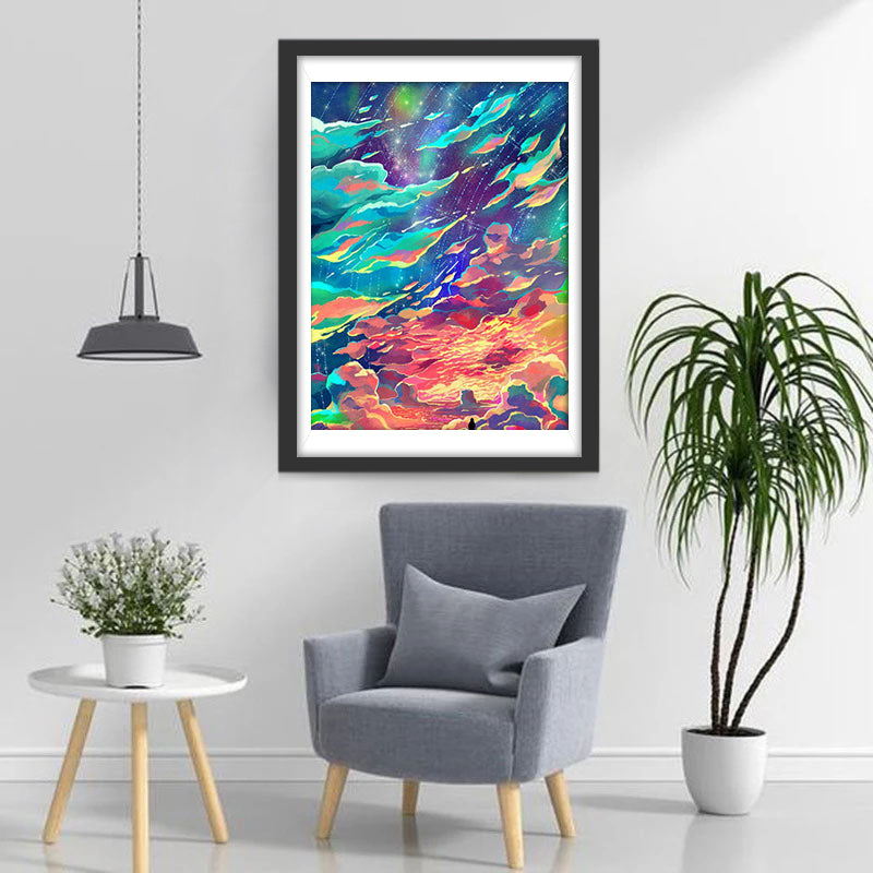 Himmel mit Sternen und Wolken Diamond Painting