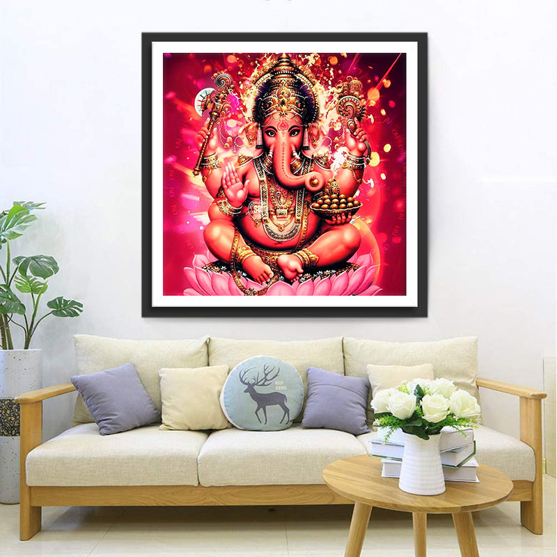 Hinduismus Roter Ganesha Diamond Painting