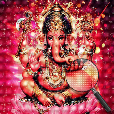 Hinduismus Roter Ganesha Diamond Painting