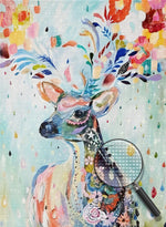 Hirsch mit Blumen Diamond Painting