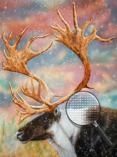 Hirsch mit langen Hörnern Diamond Painting