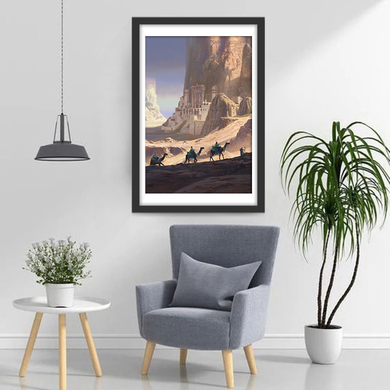 Hochgebirge und Kamele Diamond Painting