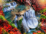 Hochgebirge und Wasserfall Diamond Painting