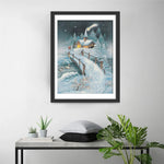 Holzbrücke und Hütte im Schnee Diamond Painting