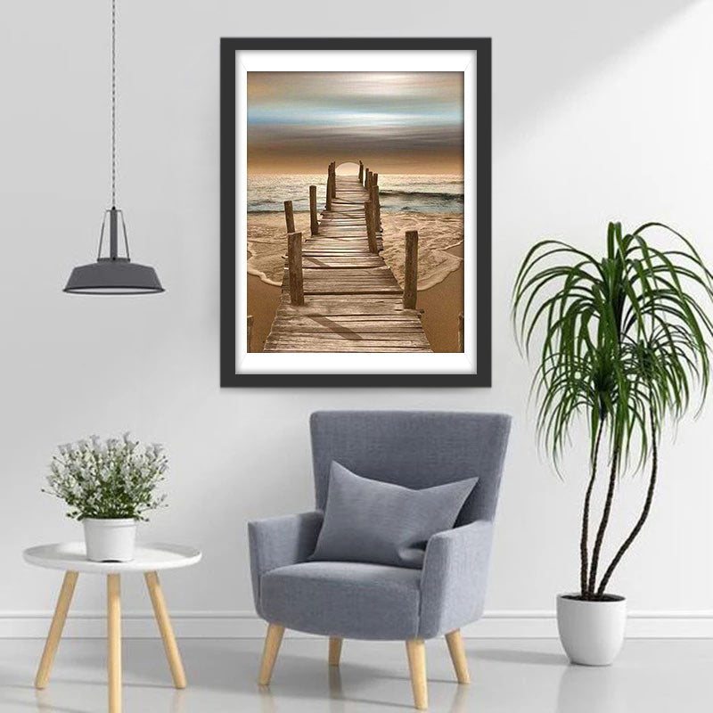 Holzsteg zum Meer Diamond Painting