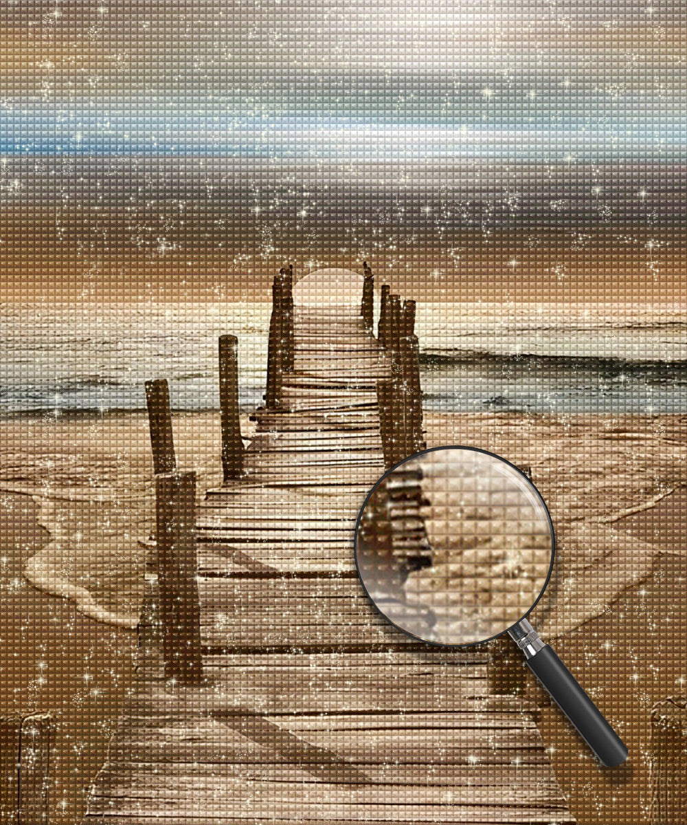 Holzsteg zum Meer Diamond Painting