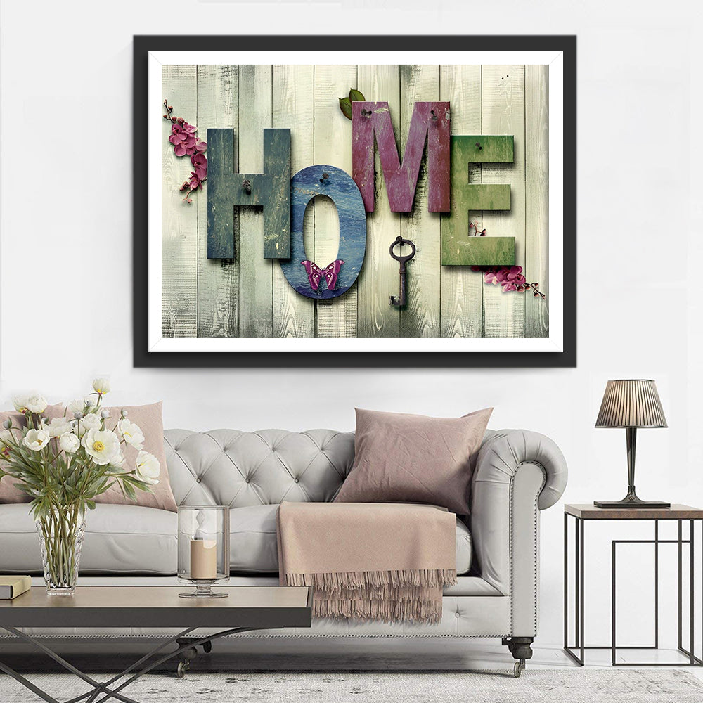 HOME an der Wand Diamond Painting