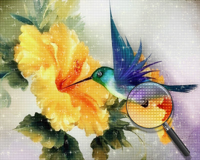 Honig sammelnde Kolibris Diamond Painting