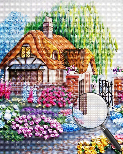 Hütte Garten Diamond Painting