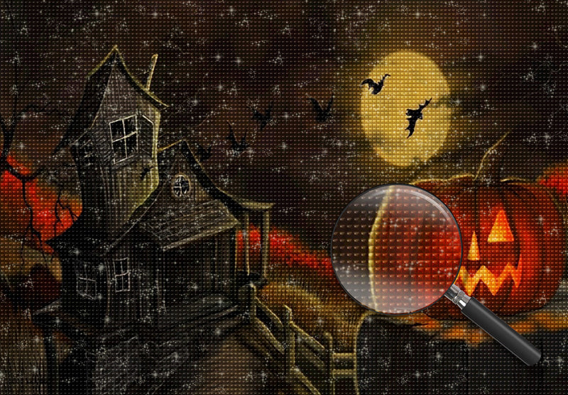 Hütte Kürbis Mond Diamond Painting
