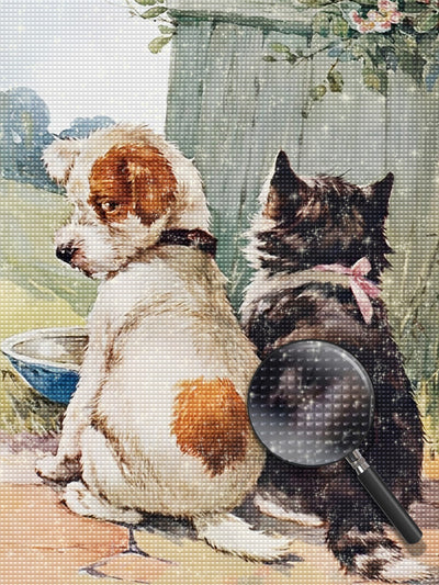 Hund und Katze Diamond Painting