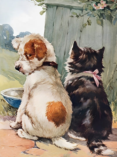 Hund und Katze Diamond Painting