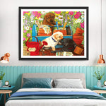 Hunde im Garten Diamond Painting