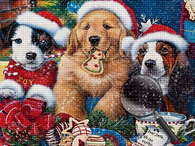 Hunde Weihnachtsgeschenk Diamond Painting